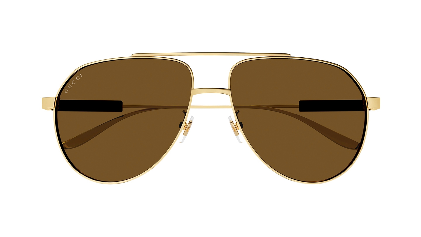 Gucci mens hot sale gold sunglasses