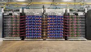 Racks of servers powered by Tensor Processing Units (TPUs), Google's custom processors for machine learning