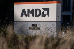 Image of AMD sign outside of building