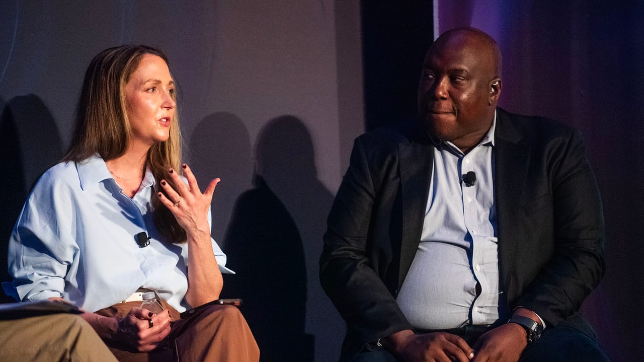 Microsoft's Julianne Carroll and Google's Shen Jackson on stage at Data Center World 2026