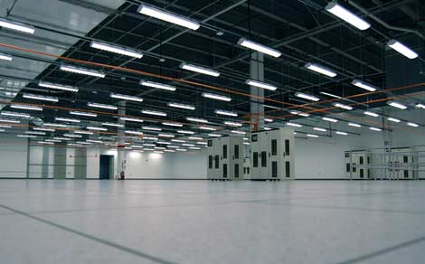 Some of the data center space inside the Latisys Chicago data center