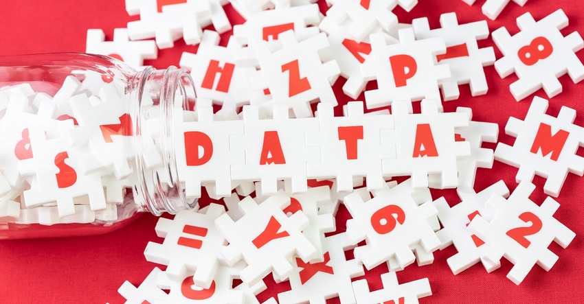 jumbled letters with data spelled out