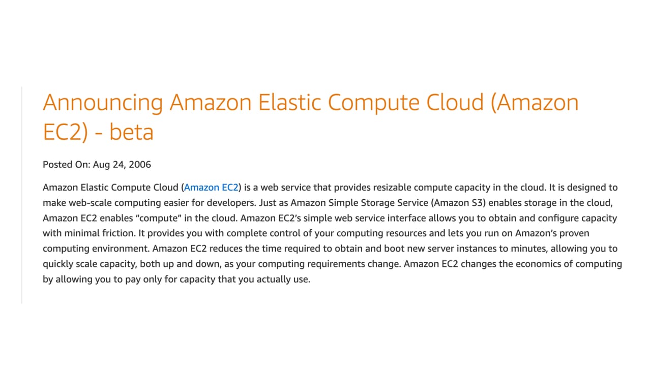 EC2 announcement EC2 announcement