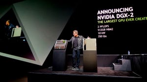 Jensen Huang, founder and CEO, Nvidia, unveiling the DGX-2 supercomputer at GTC Summit 2018
