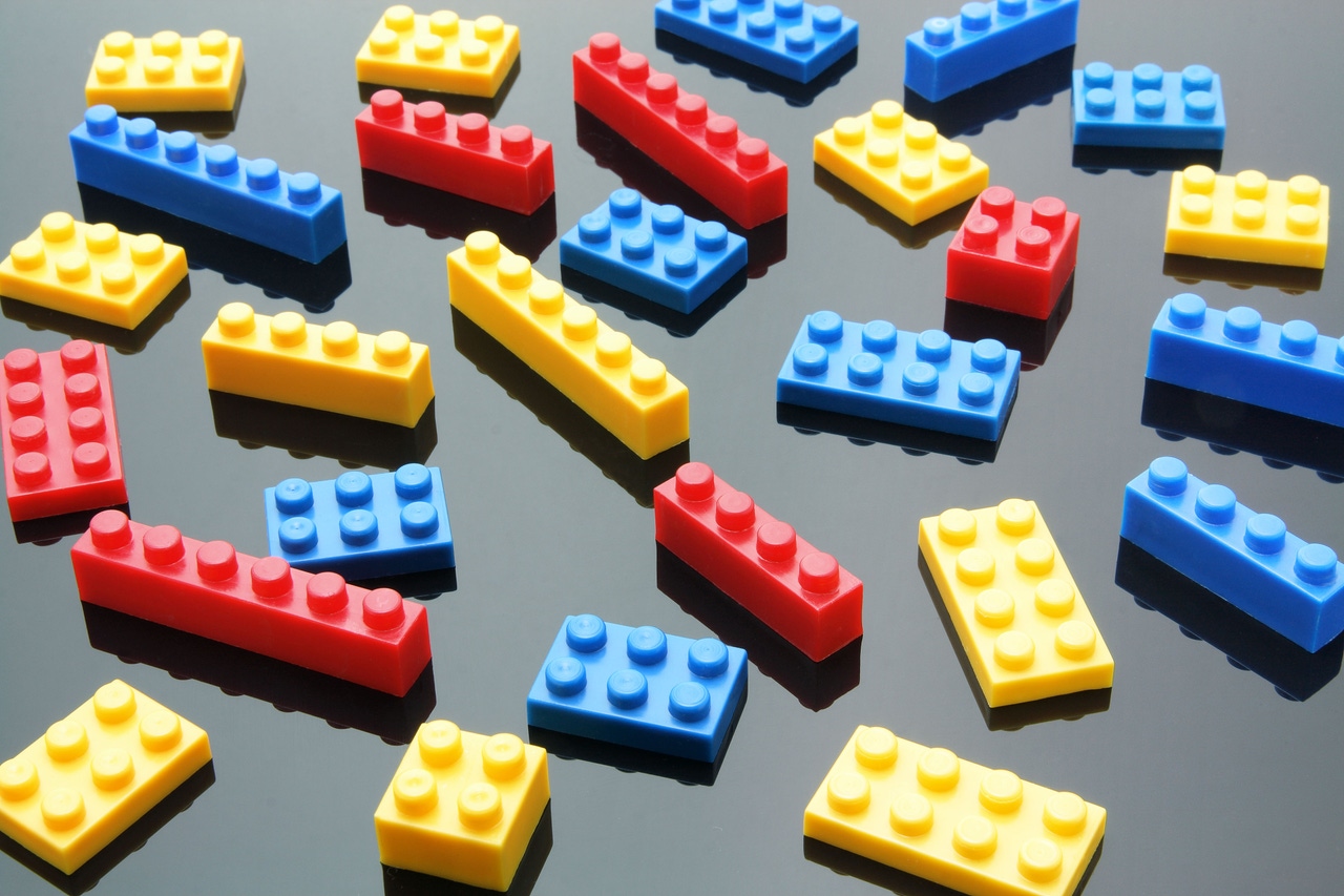 plastic building blocks in different colors plastic building blocks in different colors