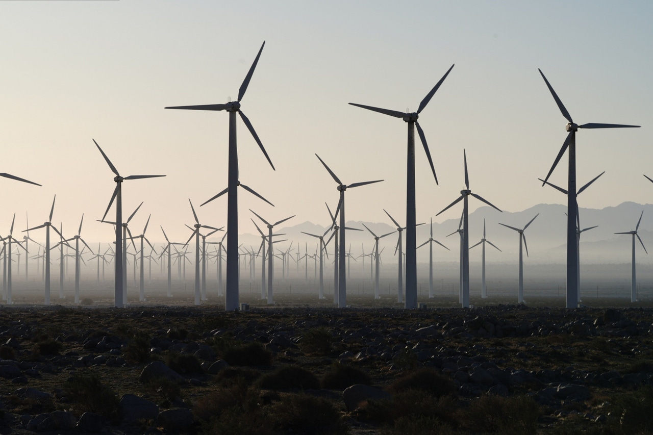 Wind farm powering a data center Wind farm powering a data center