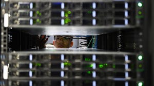 A technician working in the Chaohu Moon server room at the Hefei Advanced Computing Center in China A technician working in the Chaohu Moon server room at the Hefei Advanced Computing Center in China
