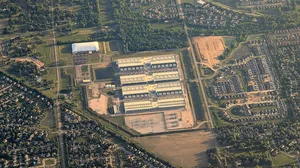 An aerial view of an AWS data center in Ohio An aerial view of an AWS data center in Ohio