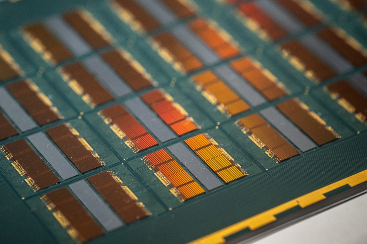 close up of a semiconductor sheet in production close up of a semiconductor sheet in production