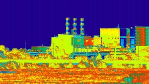 A thermal image of a data center
