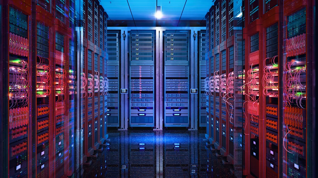 Data center server hall Data center server hall