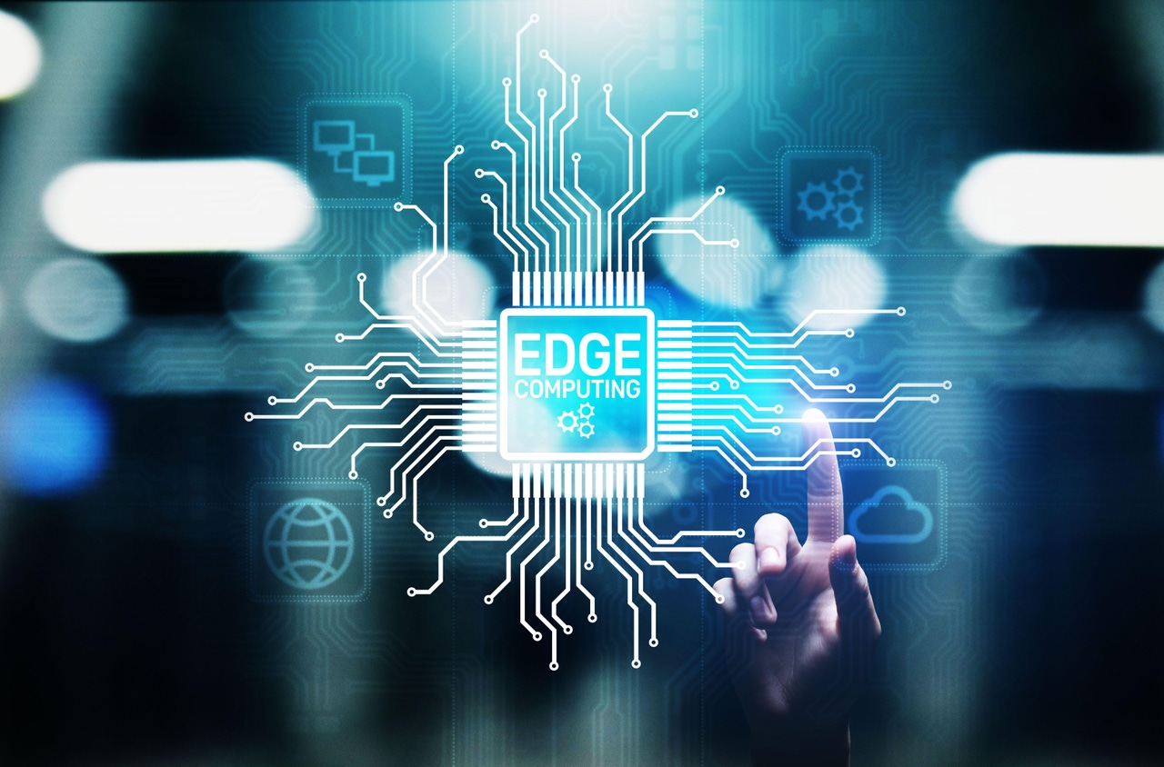 edge computing graphic on virtual screen edge computing graphic on virtual screen