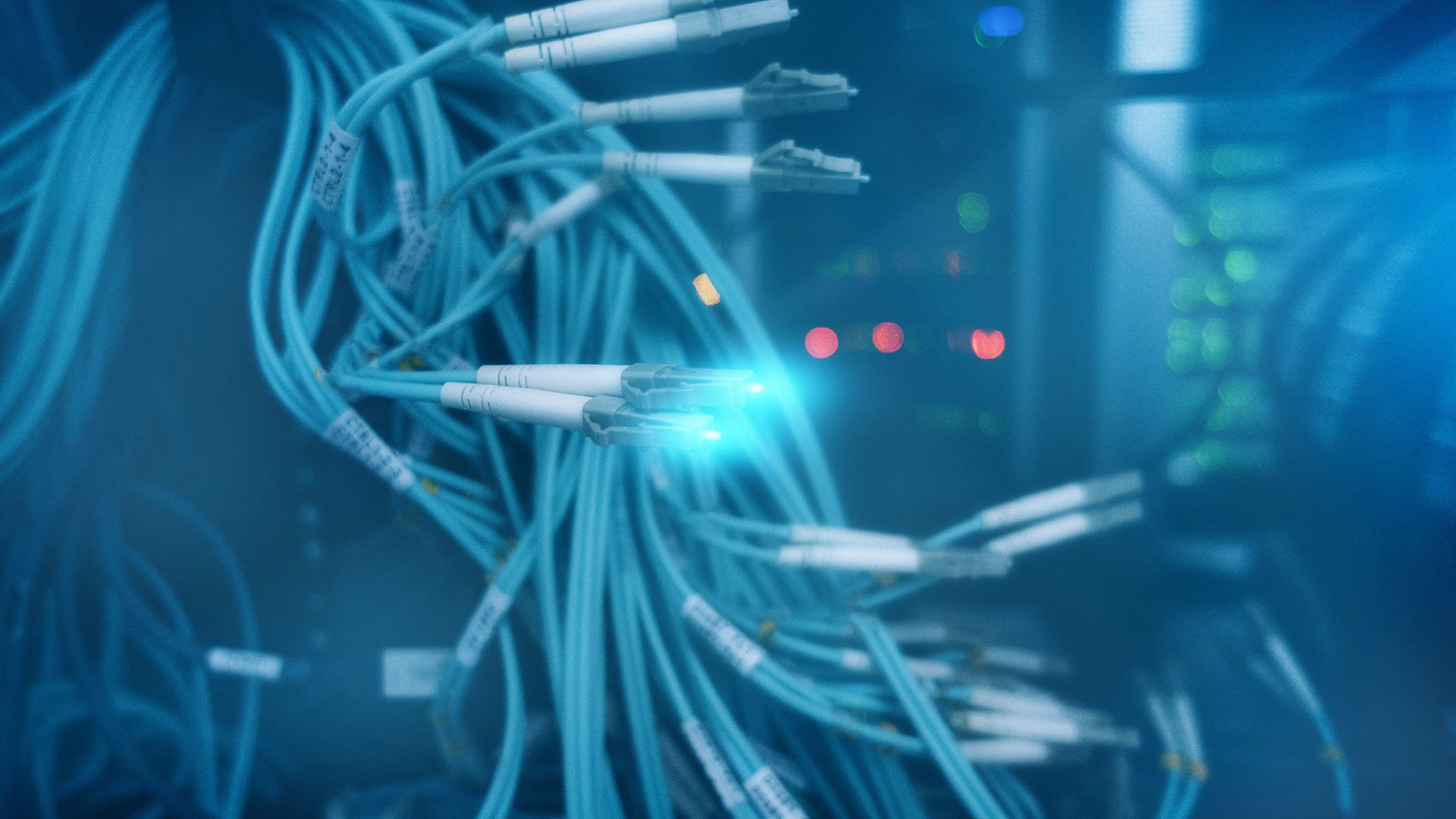 glowing networking wires