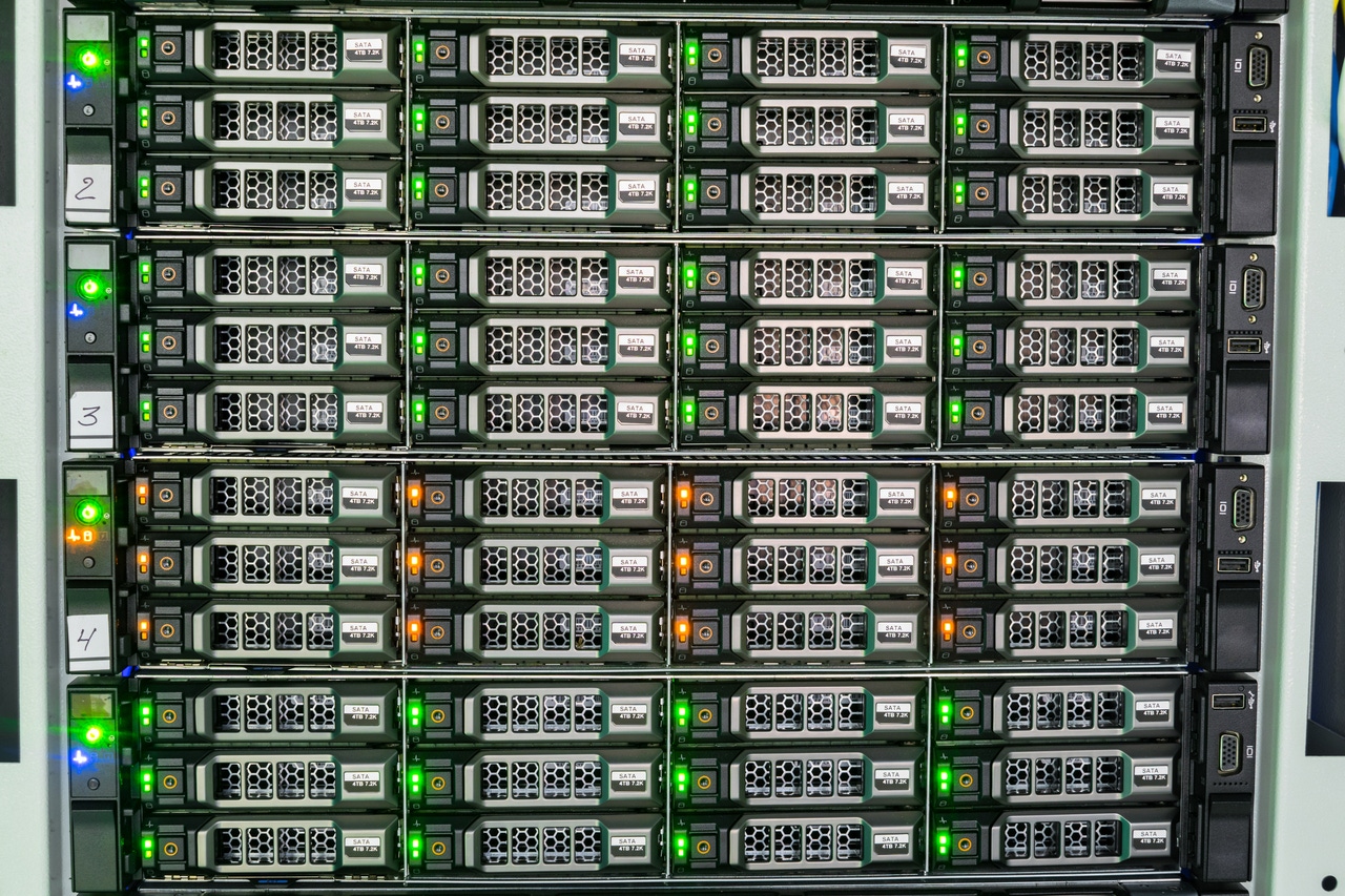Storage servers closeup Storage servers closeup