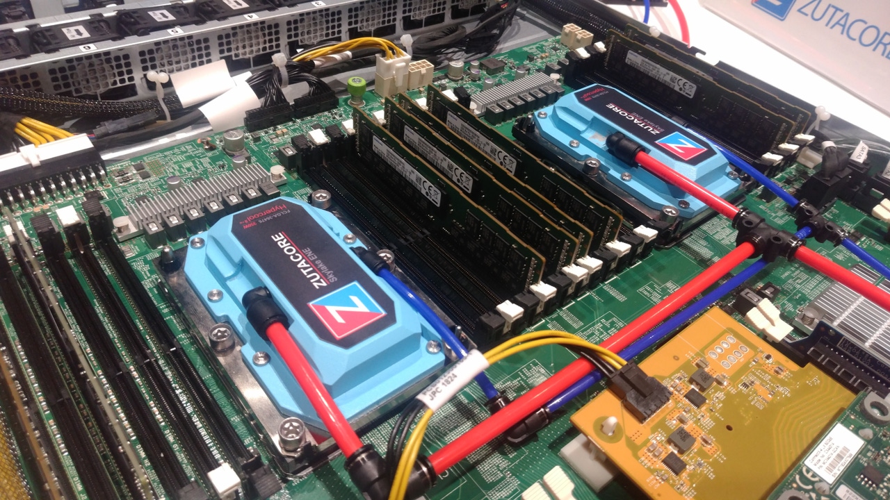 A ZutaCore-cooled server on display at OCP Global Summit 2019 A ZutaCore-cooled server on display at OCP Global Summit 2019