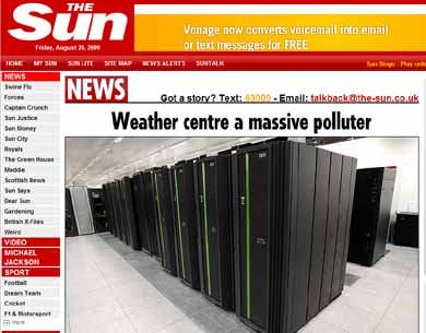 UK Climate Change Computer Cited as Polluter