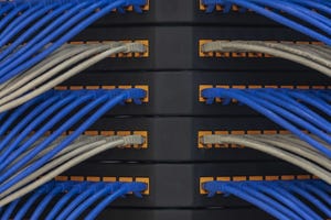 image of data center servers and connections