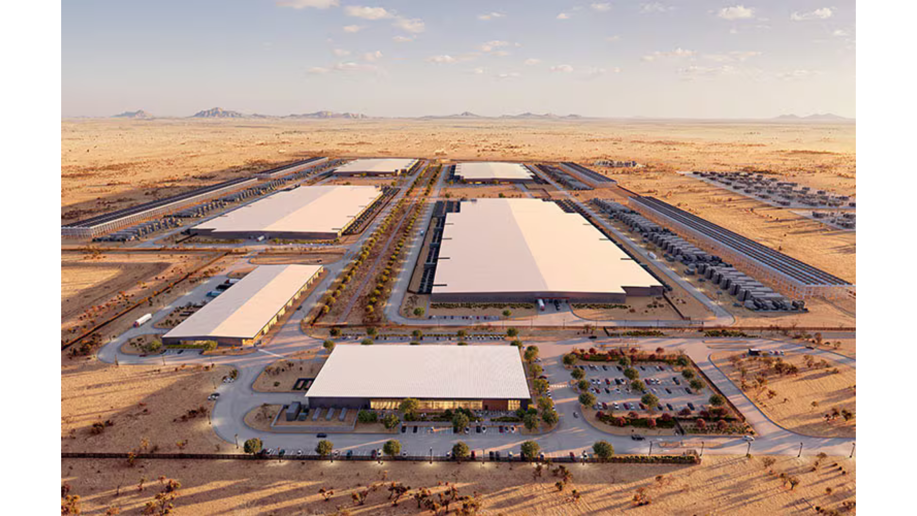 A rendering of the Project Jupiter AI data center campus in New Mexico