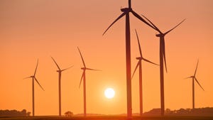 Wind turbines at sunset Wind turbines at sunset