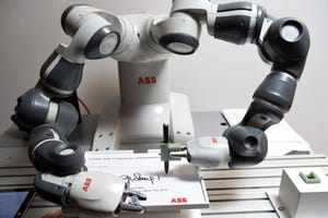 ABB's collaborative YuMi robot for small-parts assembly