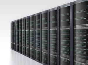 Row of blade server system in data center