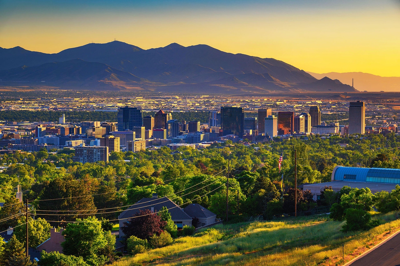 Salt Lake City at sunset Salt Lake City at sunset