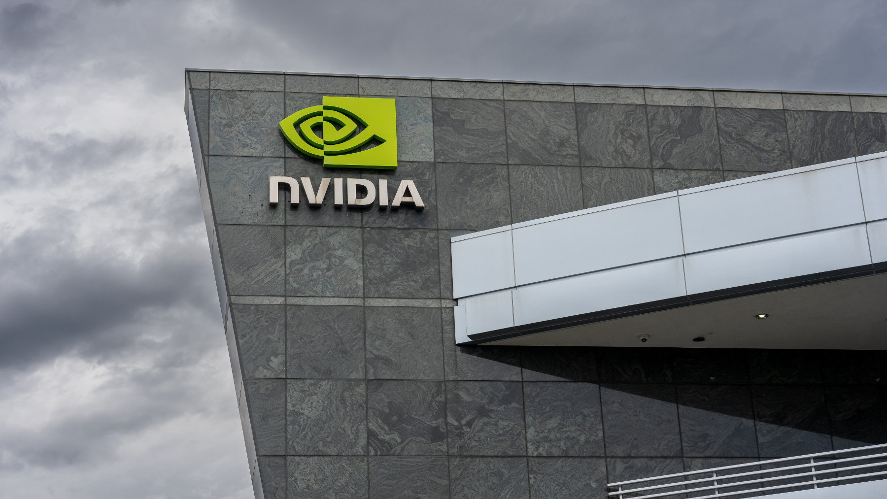 nvidia logo on a building