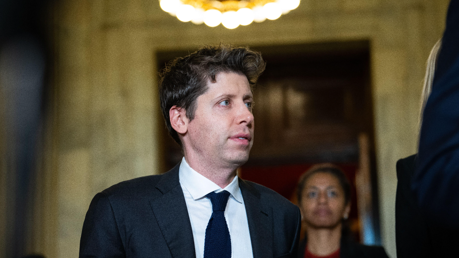 OpenAI CEO Sam Altman departs after the Senate AI Insight Forum, at the US Capitol, in Washington, DC.