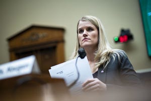 Frances Haugen at a House Energy and Commerce Subcommittee hearing in Washington, DC, on Dec. 1 2021.