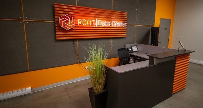 Lobby in one of Root's Montreal data centers