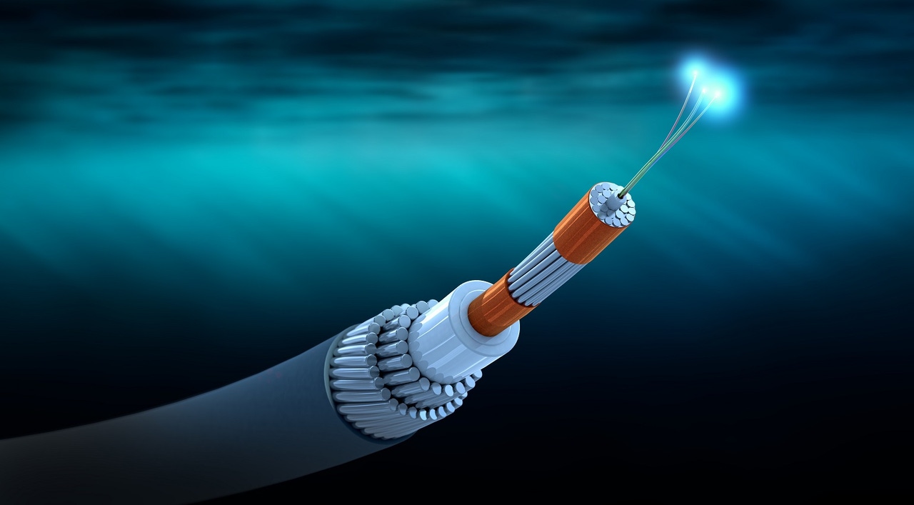 Cross section of a submarine communications cable Cross section of a submarine communications cable