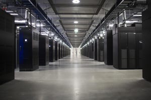 The server hall at Facebook’s data storage center in Lulea, Sweden