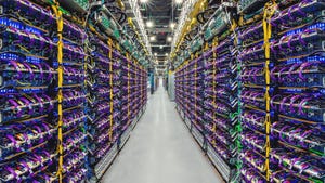 Rows of data center chips