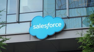 Salesforce logo on an office building