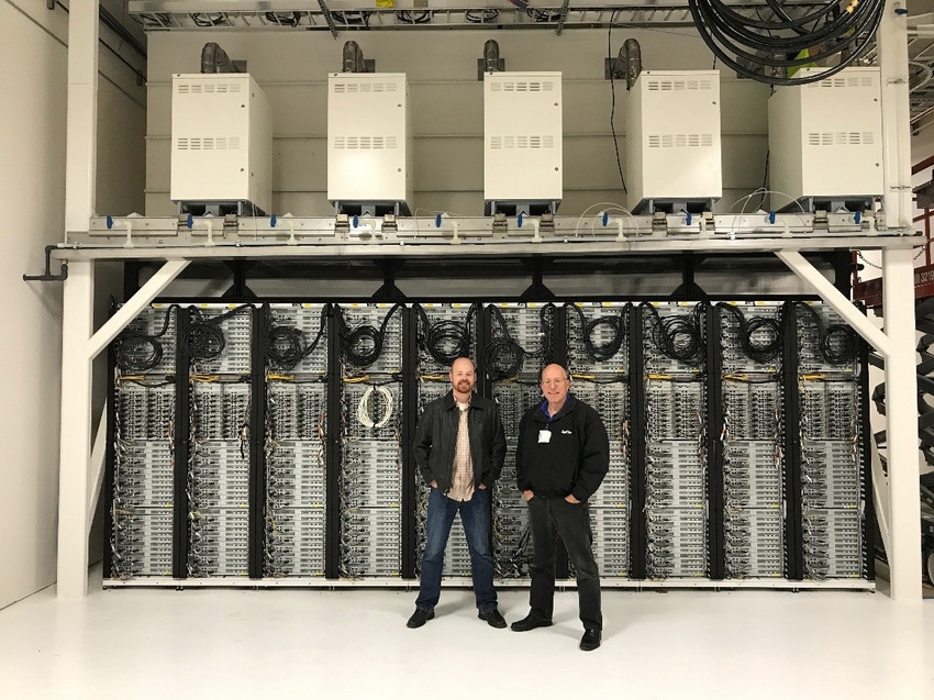 Microsoft researchers Christian Belady and Sean James in the company's Advanced Energy Lab, a pilot natural gas-powered data center