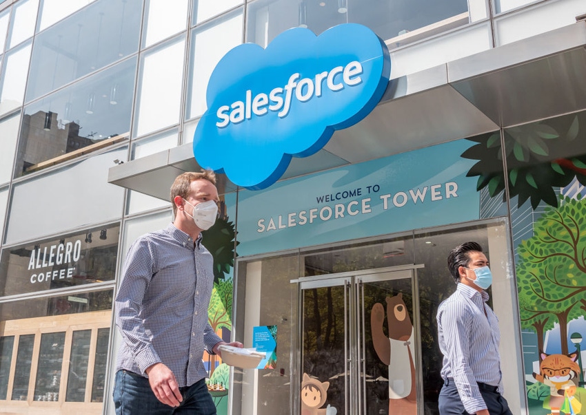 Entrance to the Salesforce Tower in New York