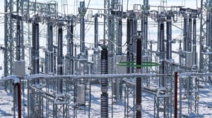 Power substation in winter Power substation in winter
