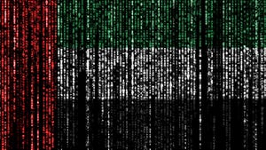 Dollars on flag of United Arab Emirates Dollars on flag of United Arab Emirates