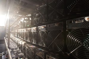 Bitcoin miners in warehouse