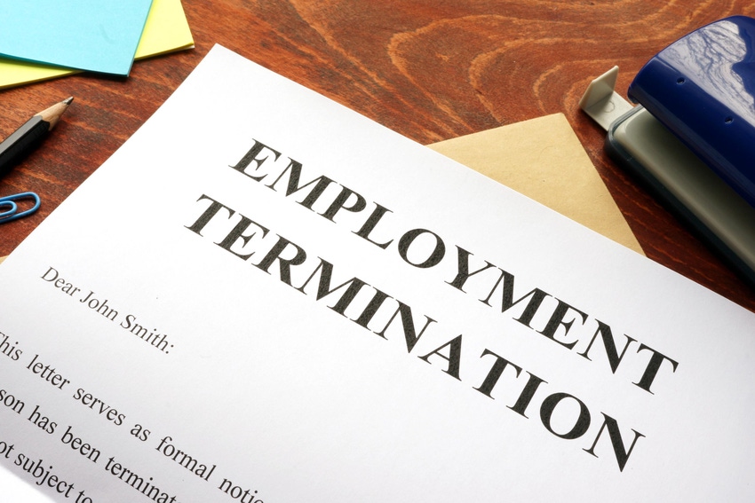 A letter terminating a worker's employment.