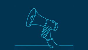 Digital megaphone on blue background Digital megaphone on blue background