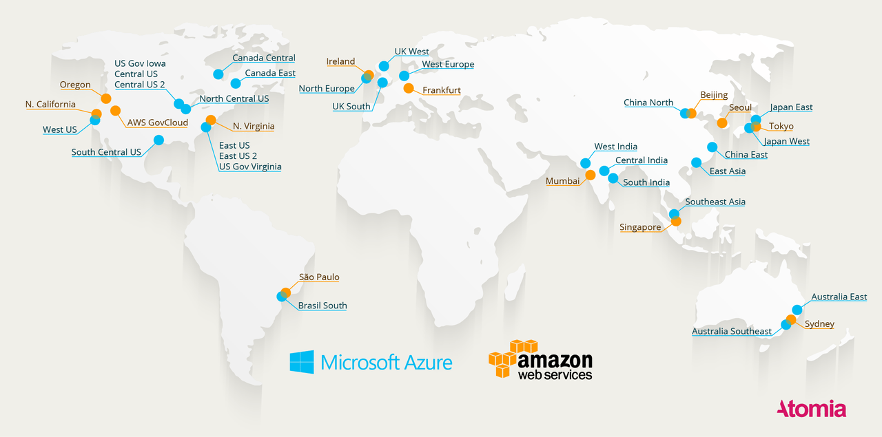 Here's a Map of All Azure and AWS Data Centers
