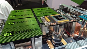 Nvidia's DGX-2 supercomputer for AI on display at GTC 2018 in San Jose, California