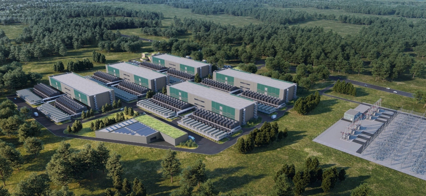 Rendering of Green Mountain's TikTok data center under construction in Hamar, Norway