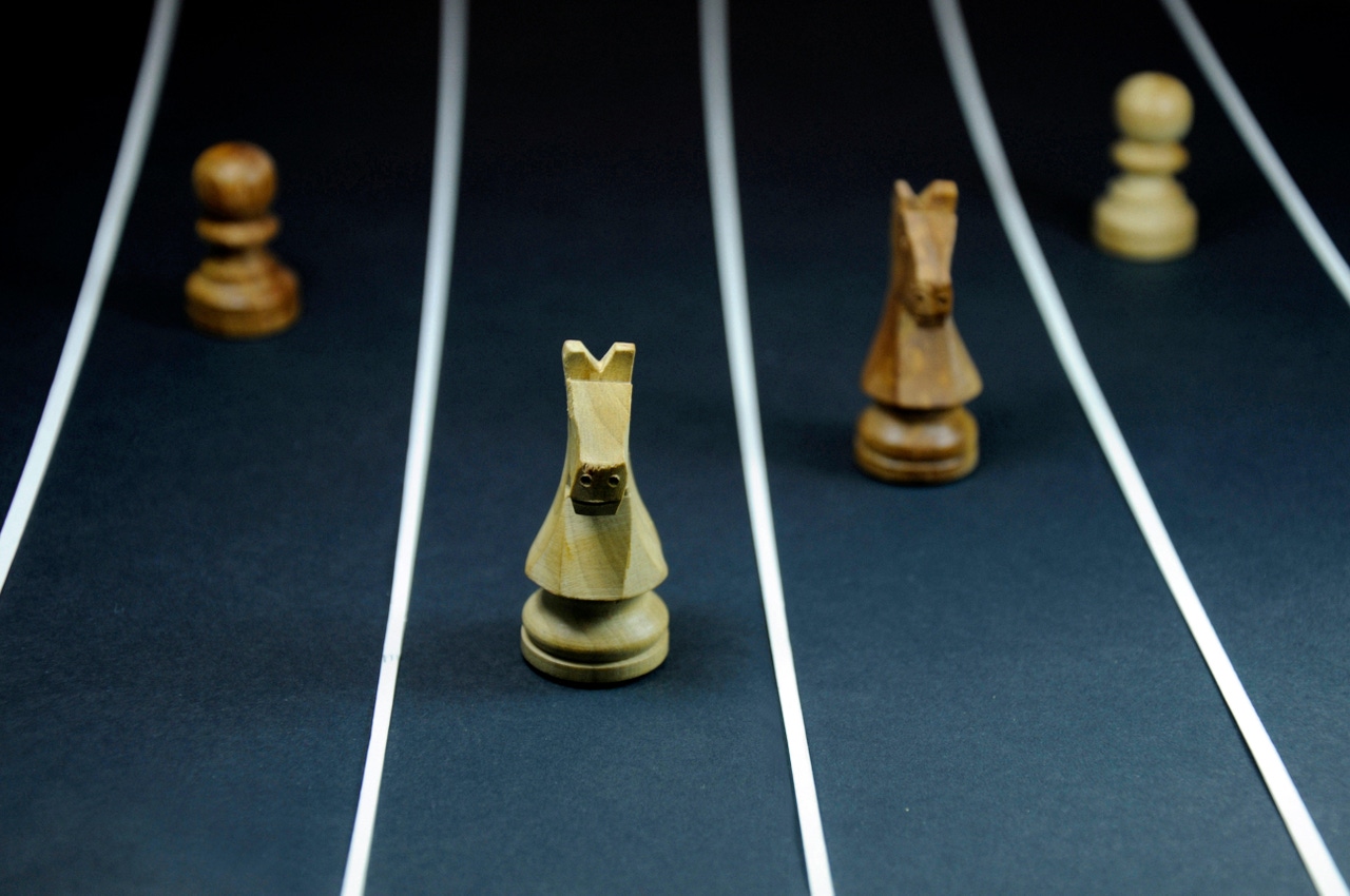 Chess concept of race of horses racing Chess concept of race of horses racing
