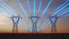 Transmission lines at sunset Transmission lines at sunset