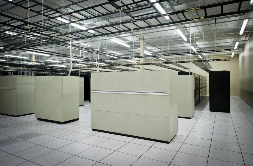 Interior photograph of a data center room.