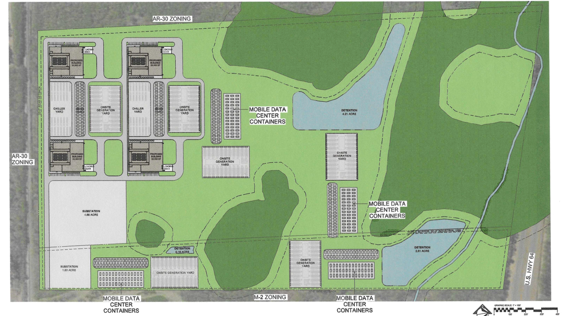 blueprint of proposed Kingsboro data center campus