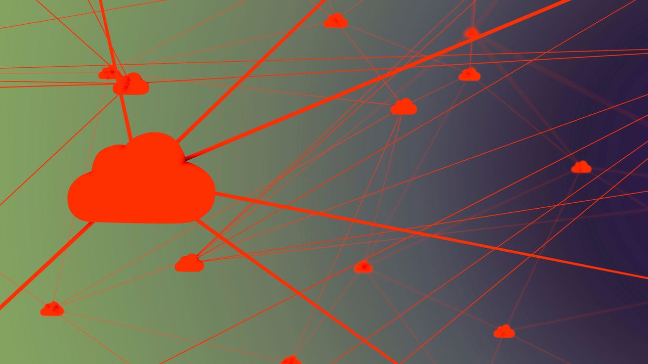 Digital network of connected online cloud storage. Digital network of connected online cloud storage.