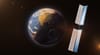 digital rendering of a satellite in the earth's orbit digital rendering of a satellite in the earth's orbit